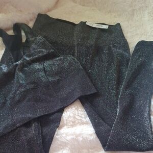 PINK Victoria's Secret Glittery Black Set